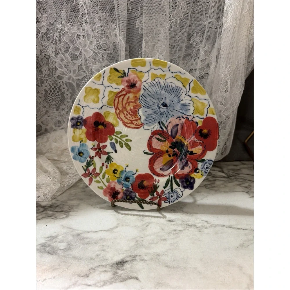 Anthropologie Sissinghurst Castle Estudio Flores Salad Plate Signed 8.25